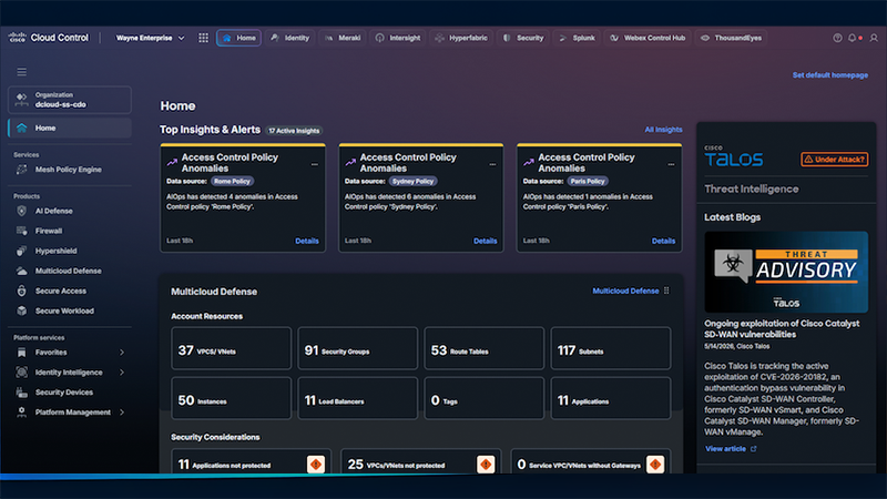 Cisco Security Cloud Control dashboard 
