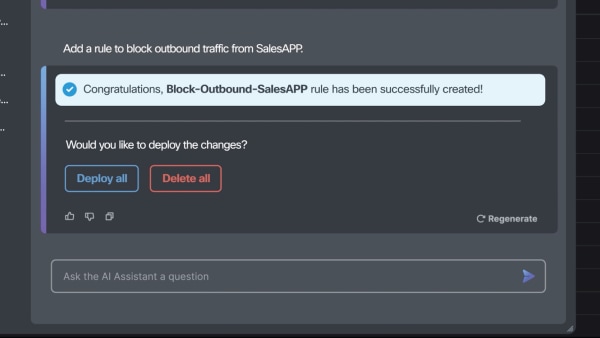 Cisco AI Assistant in Firewall - platform interface