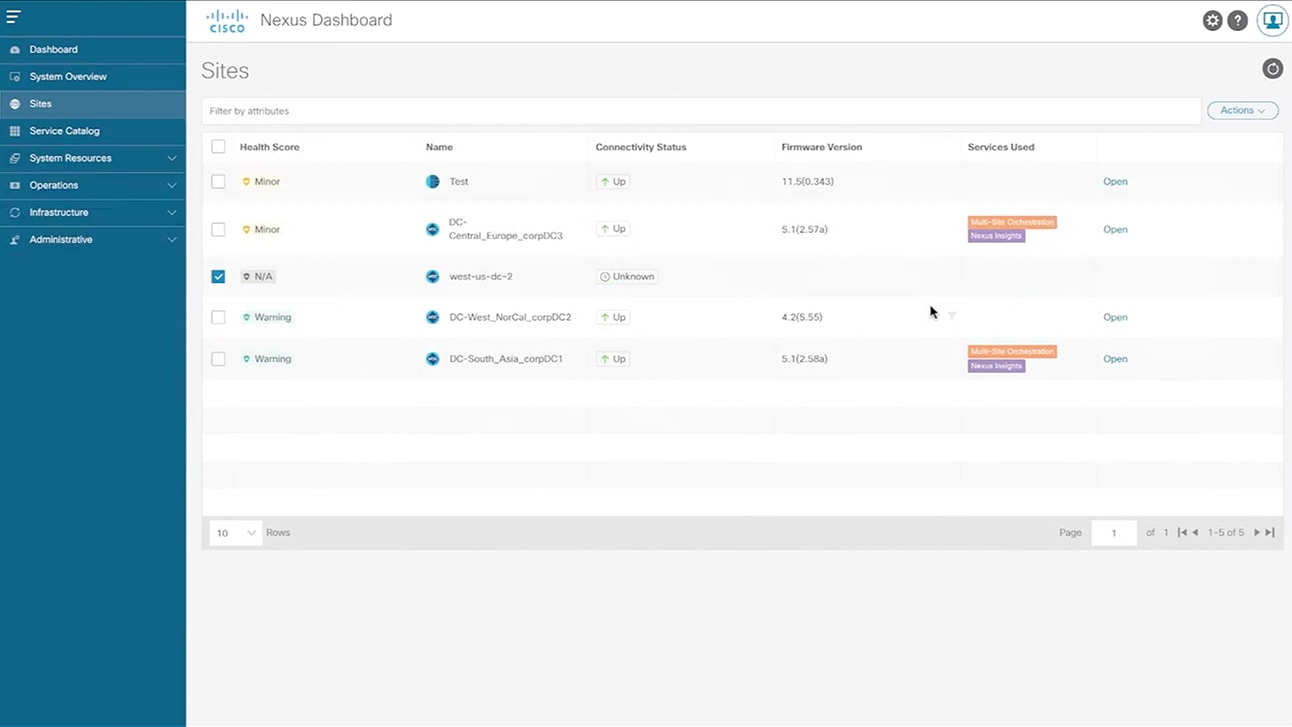 Démonstration du logiciel de gestion du data center Cisco Nexus Dashboard